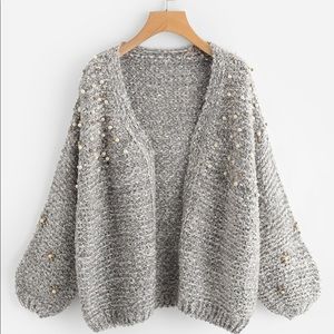 Oversized pearl cardigan